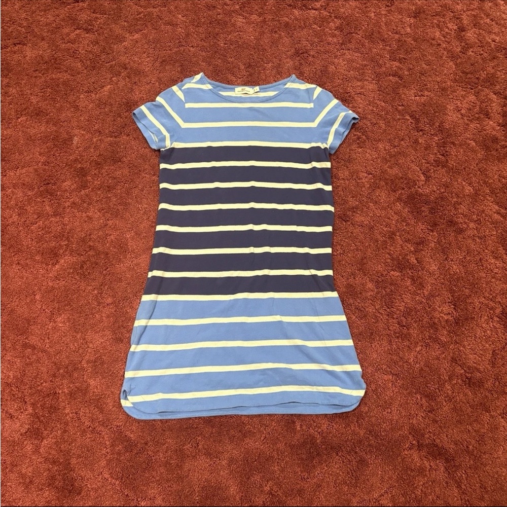 Vineyard Vines Blue and White Striped Midi Dress